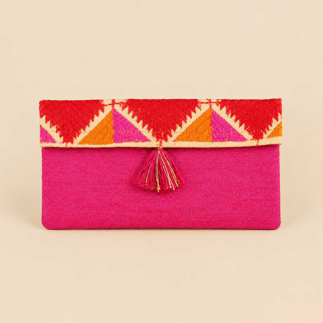 Handmade Phulkari Silk Gift Envelope For Festive Gifting