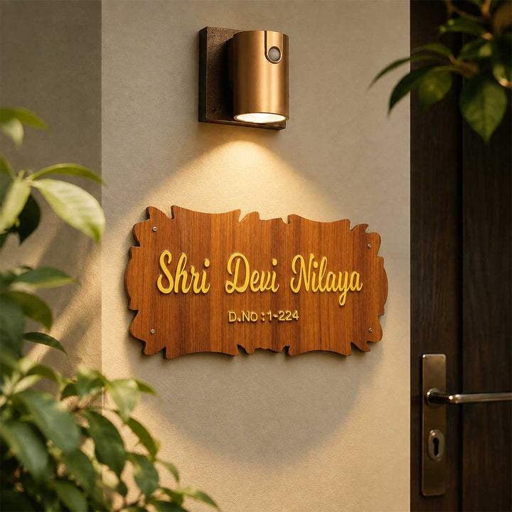 Unique Edge Design Personalized ACP & Resin Name Plate For Home