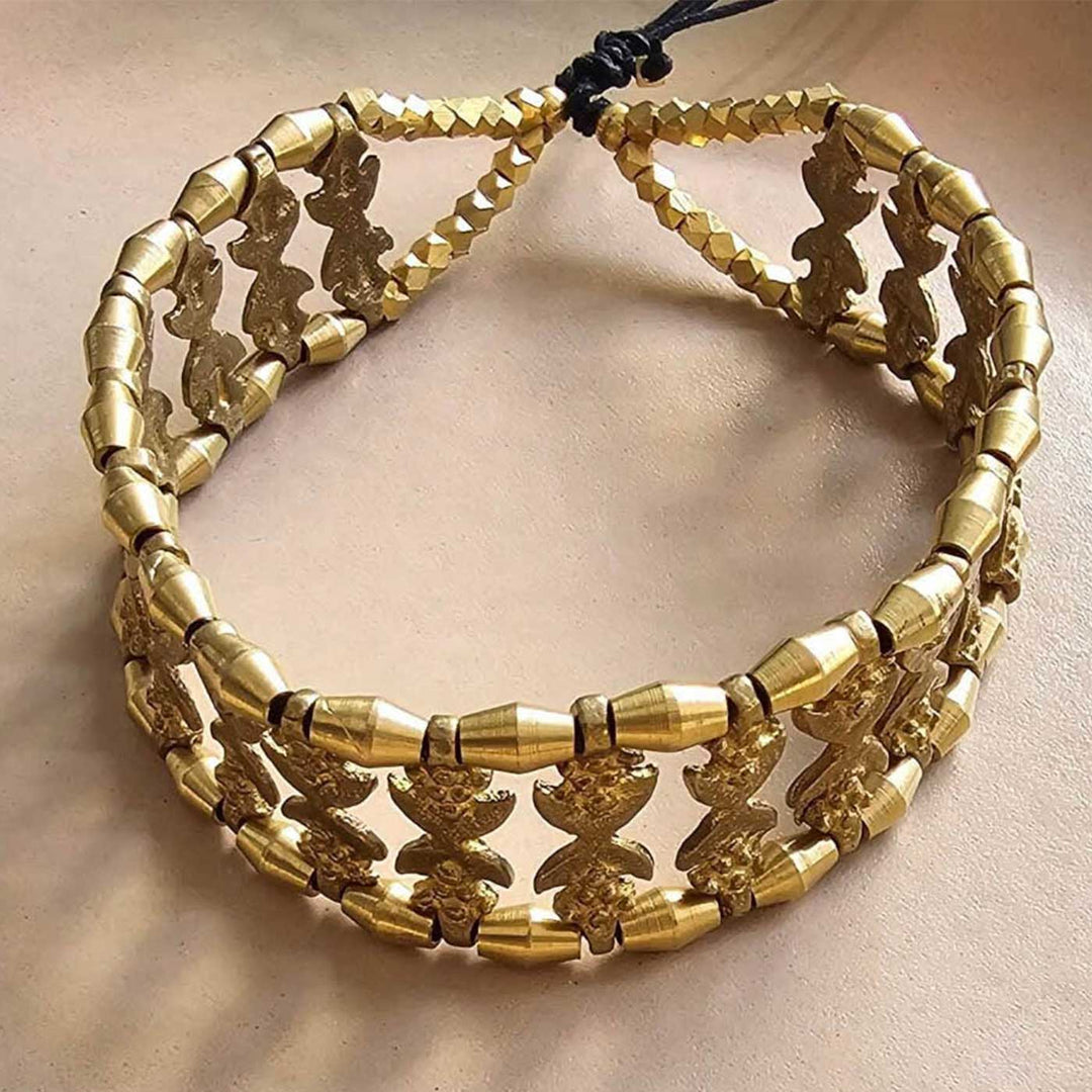 Handmade Bold Brass Elegance Choker Necklace