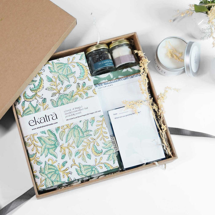 Eco-friendly Handmade Green Floral Gratitude Hamper
