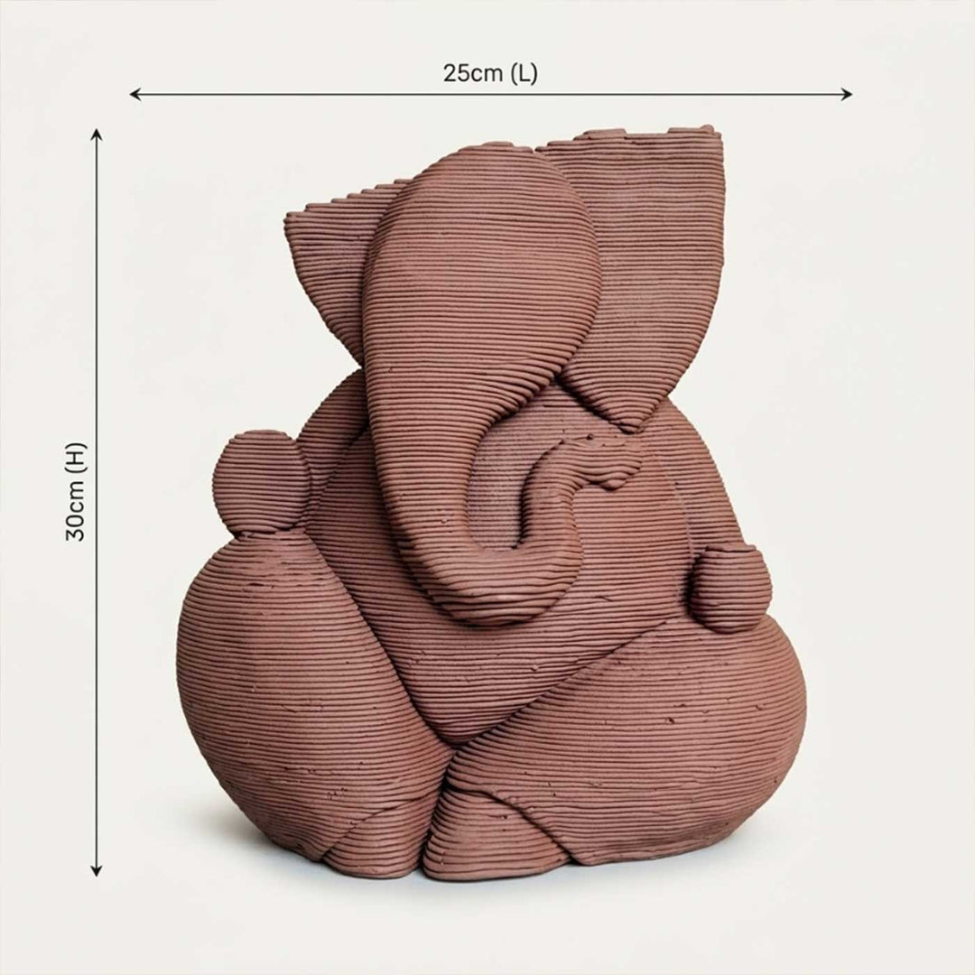 Handmade 3D Printed Ganpati Large Stoneware Sculpture
