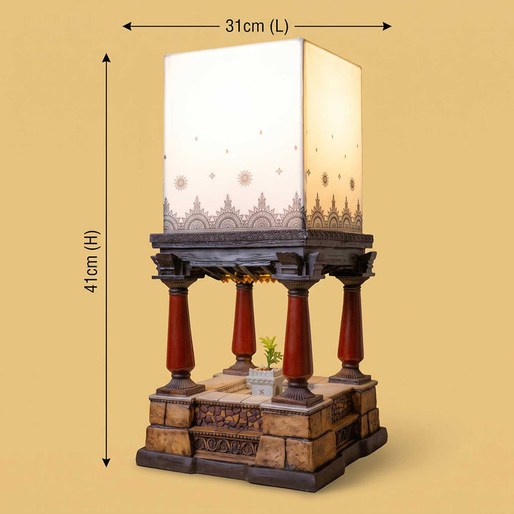 Handcrafted Aangan Miniature Courtyard Table Lamp For Home Decor