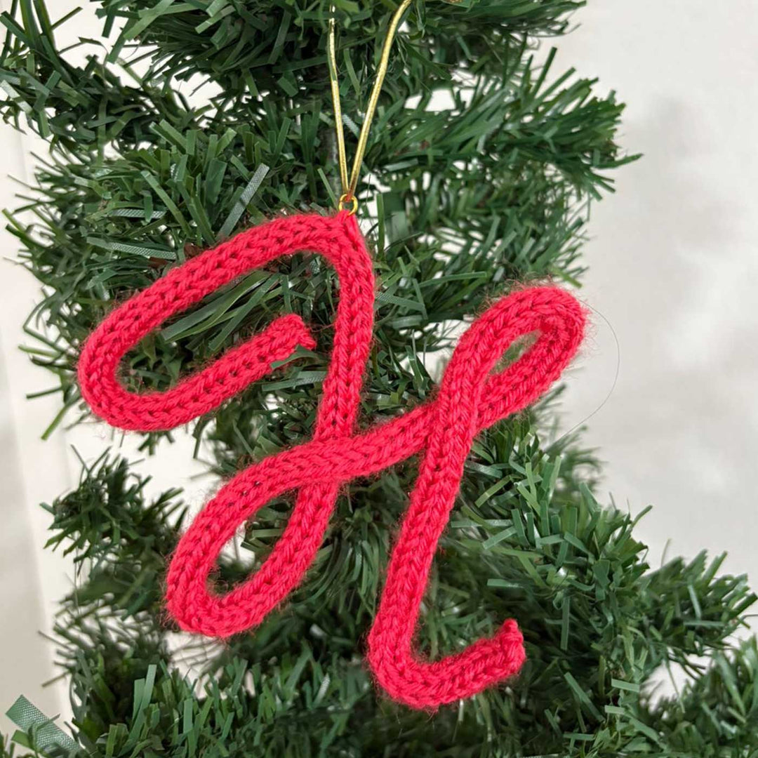 Personalized Knitted Monogram Christmas Ornament