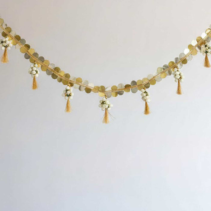 Handmade Shola Buds Silk Tassel White Color Toran