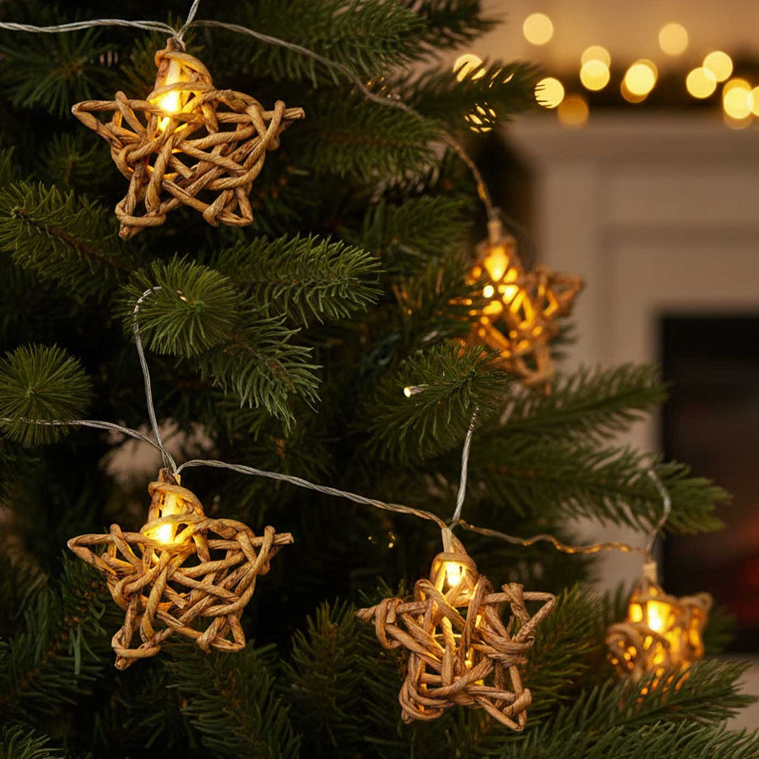 3m, 13 Bulbs | Handmade Banana Rope Star Fairy Lights