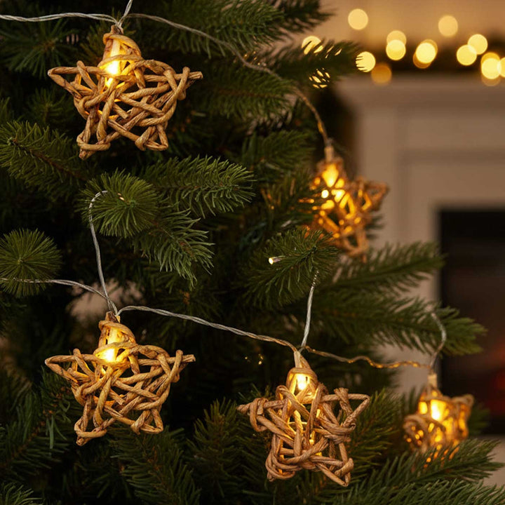 3m, 13 Bulbs | Handmade Banana Rope Star Fairy Lights