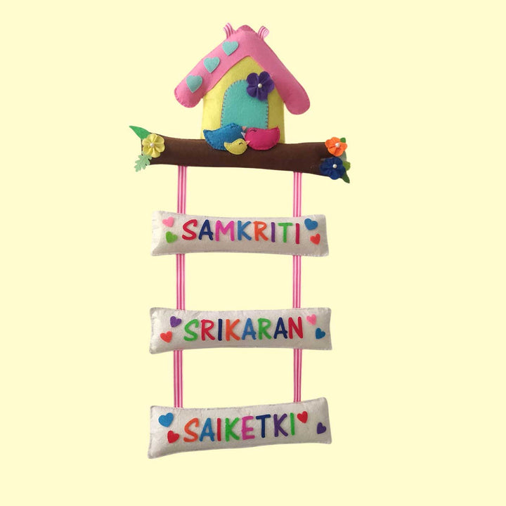 Personalized Handmade Tree House Felt Name Plate