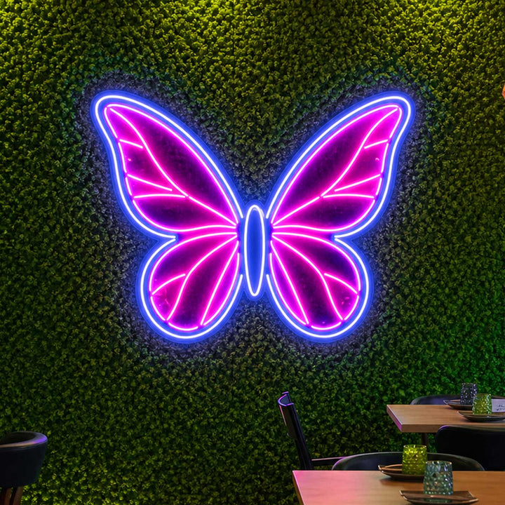 Handmade "Butterfly Neon Light Sign Board" For Restaurant Photo Booth Decor