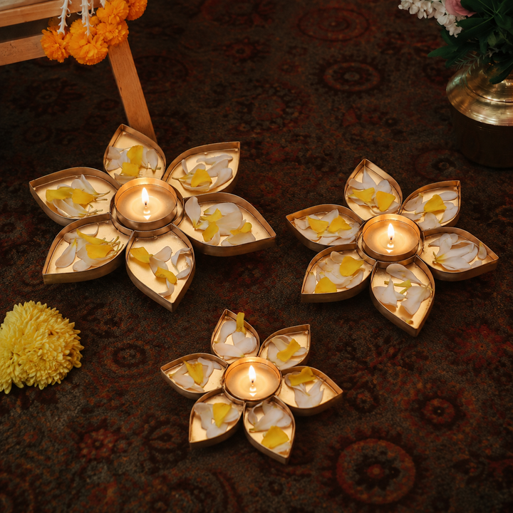 Handmade Flower Shaped Urli | Set of 3