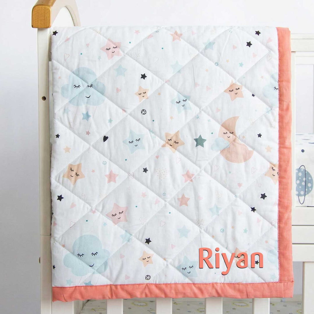 Personalized Space Theme Kids Quilt | 0-4 Years