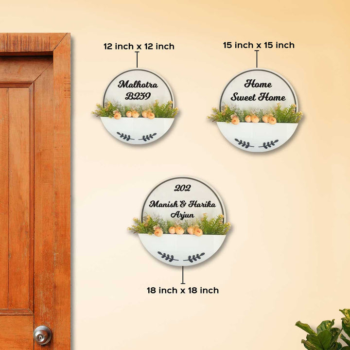 White Acrylic Minimal Personalized Handmade Planter Name Plate With Backlight