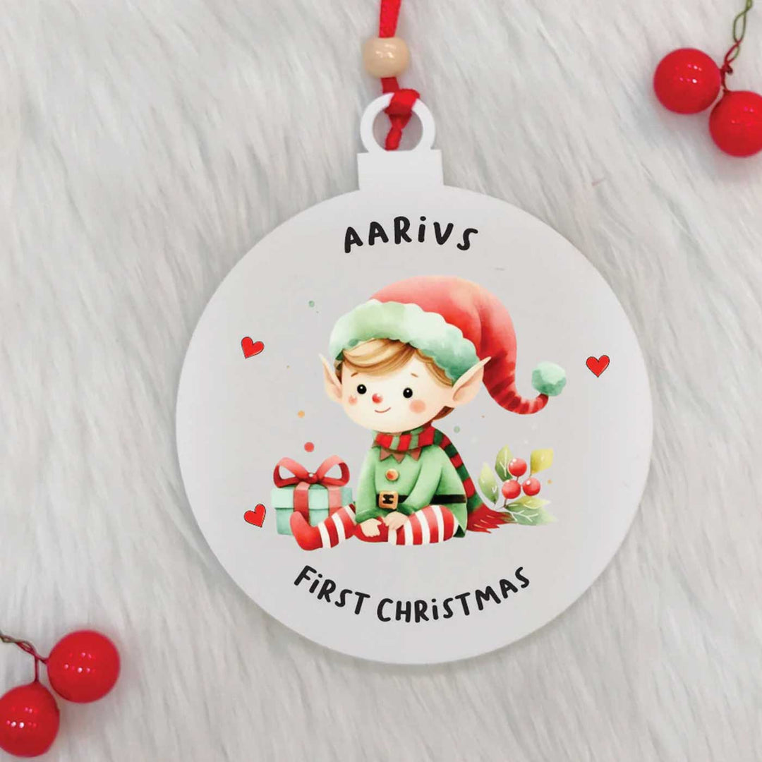 Personalized Handmade Elf's Holiday Delight Acrylic Ornament