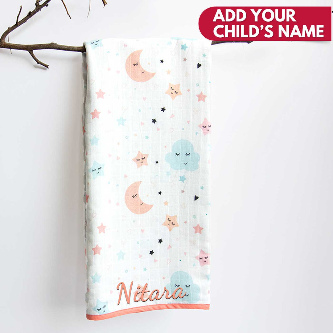 Personalized Reversible Sky Theme Dohar/Winter Blanket | 0-4 Years