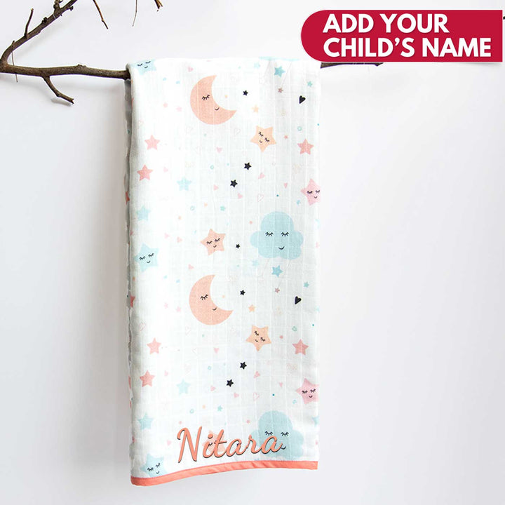 Personalized Reversible Sky Theme Dohar/Winter Blanket | 0-4 Years