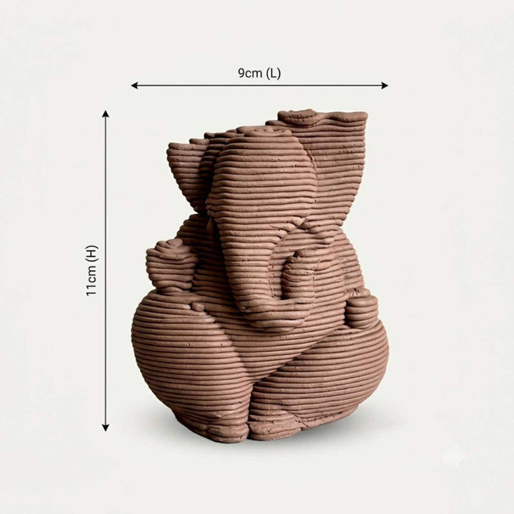 Handmade 3D Printed Ganpati Small Stoneware Sculpture