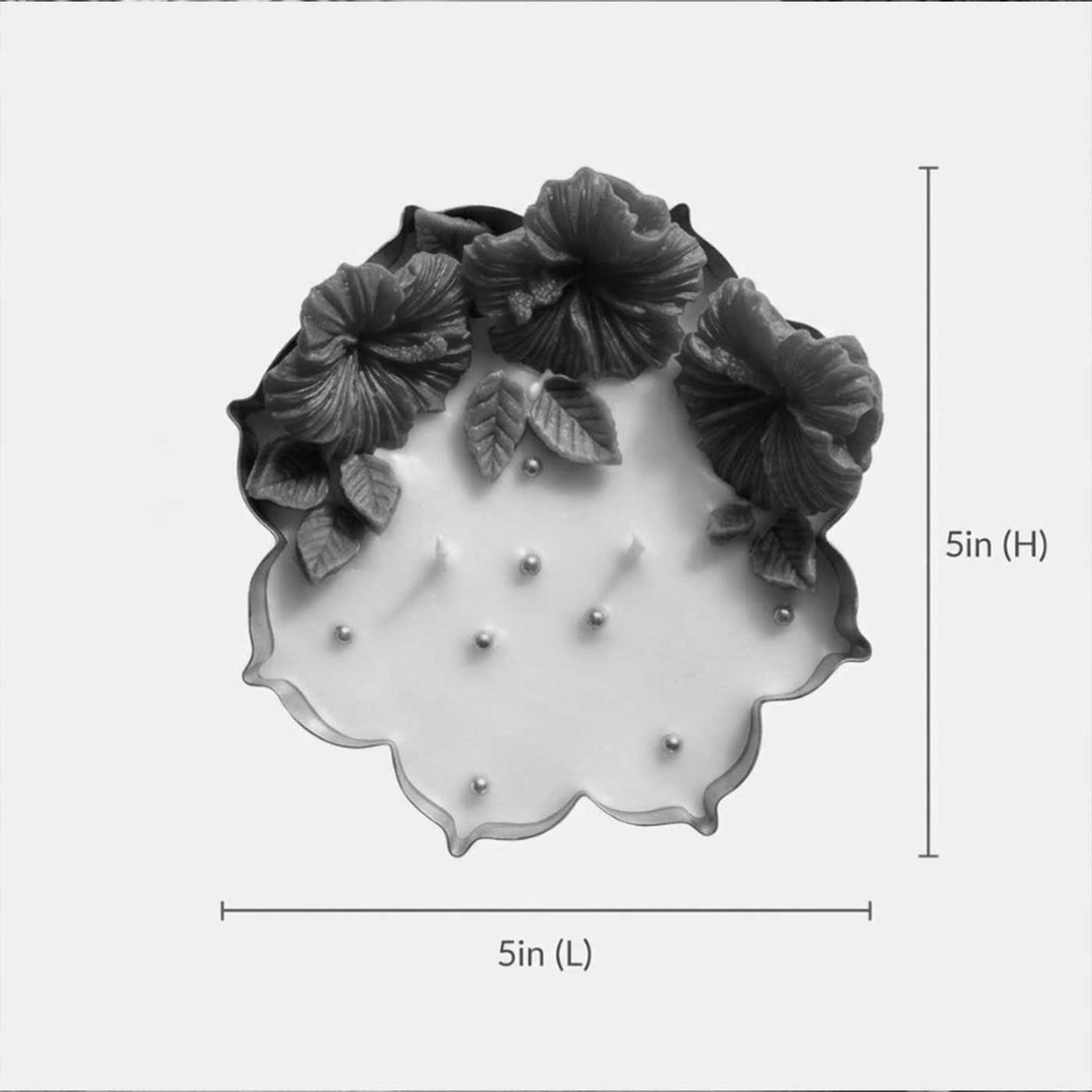 Handmade Hibiscus Flower Lotus-Shaped Soy Wax Urli Candle With Rose Fragrance