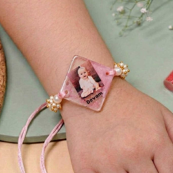 Personalized Reusable Resin Kids Rakhi With Roli Chawal For Newborns