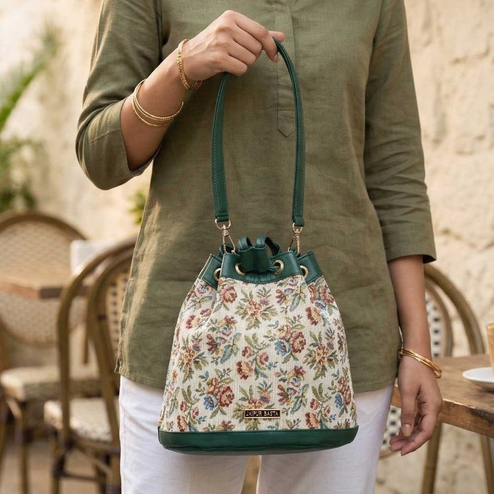 Ranibagh Jacquard Bucket Handbag
