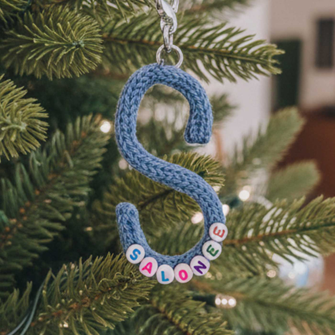 Personalized Knitted Monogram Christmas Ornament