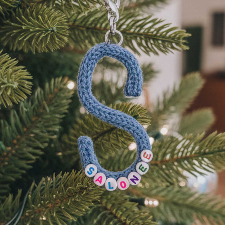 Personalized Knitted Monogram Christmas Ornament