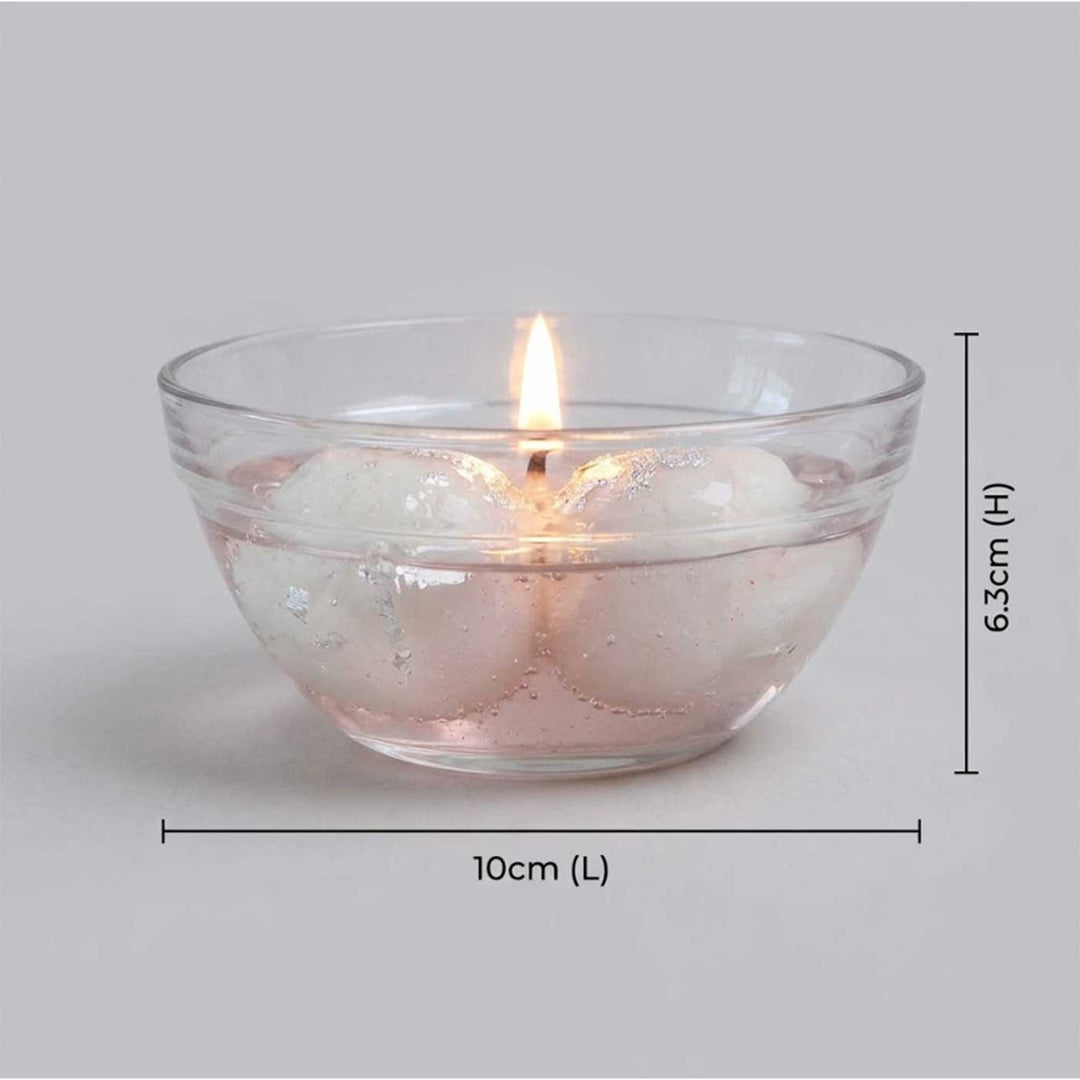 Rasgulla Handmade Wax Scented Mithai Candle In Glass Bowl For Festive Gifting
