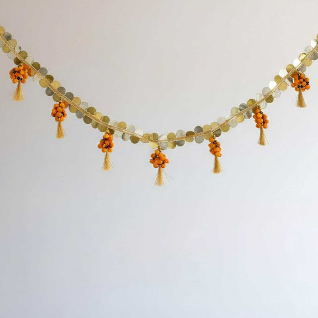 Handmade Shola Buds Silk Tassel Peach Color Toran