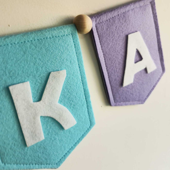 Personalized Handmade Rainbow Theme Felt Bunting