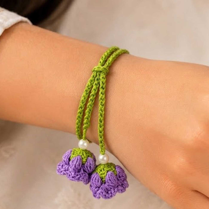 Handmade Crochet Floral Cotton Lumba Rakhi for Bhabhi With Roli Chawal