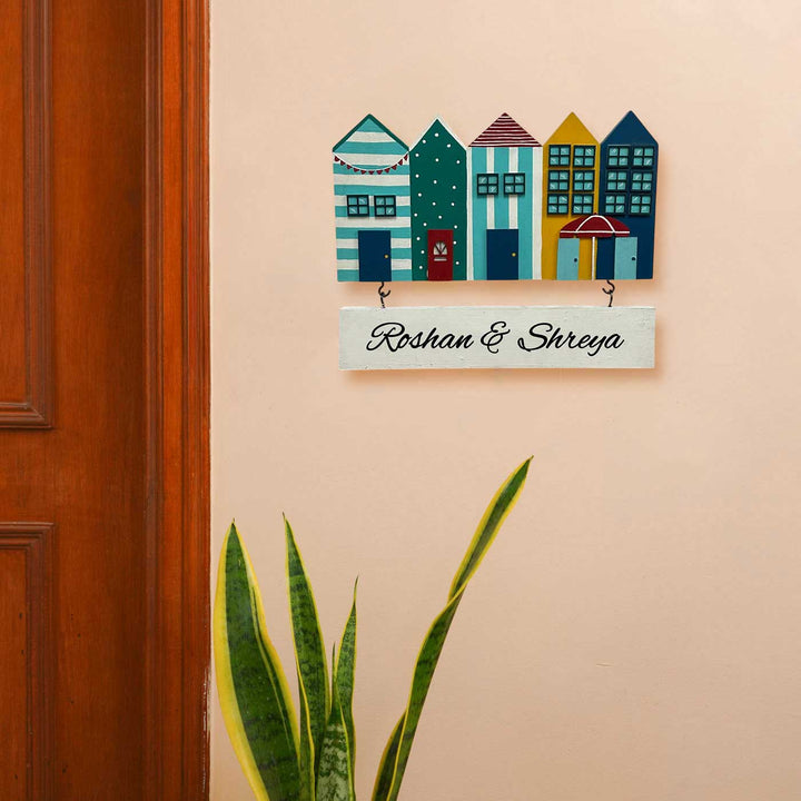 Personalized Miniature House Wooden Name Plate