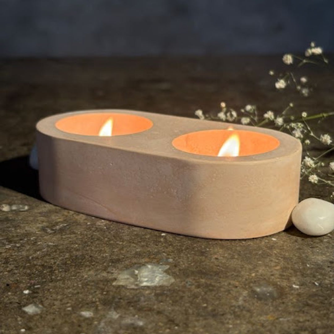 Handmade Concrete Lumos Trio Hamper | Includes 3 Owl Centerpiece And 1 Candle Holder