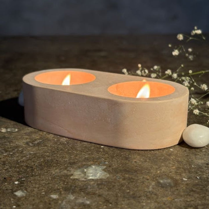 Handmade Concrete Lumos Trio Hamper | Includes 3 Owl Centerpiece And 1 Candle Holder
