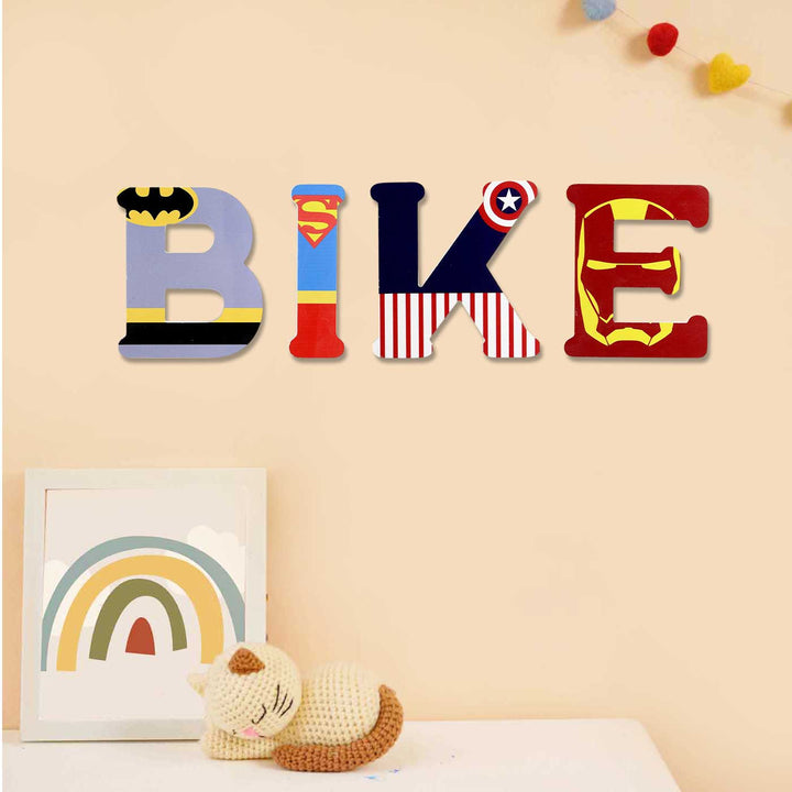 Handmade Batman Theme MDF Wood 3D Wall Letter For Kids - G