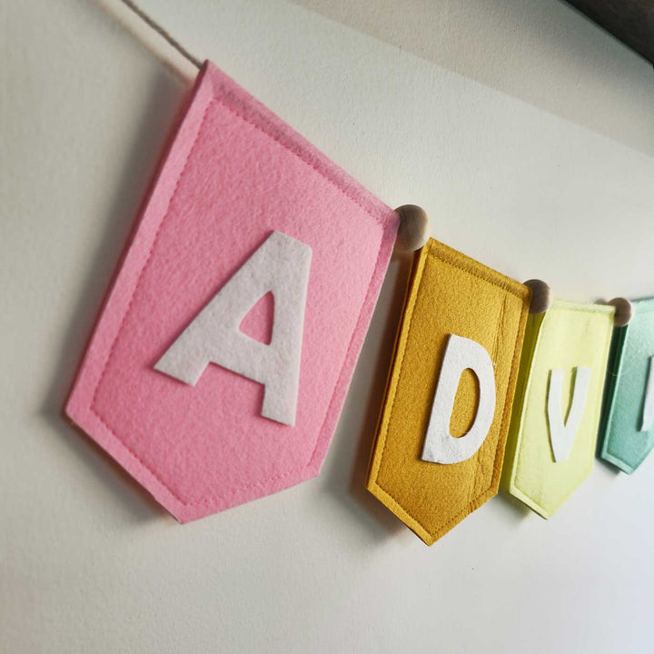 Personalized Handmade Rainbow Theme Felt Bunting