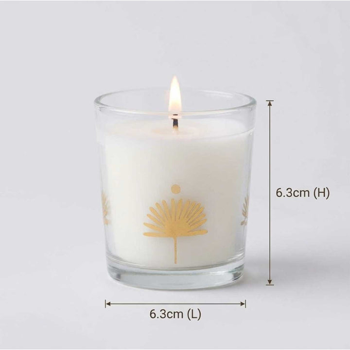 Set Of 2 | Handmade Meera Gold Foil Glass Jar Soy Wax Candle With Smoked Oudh Fragrance