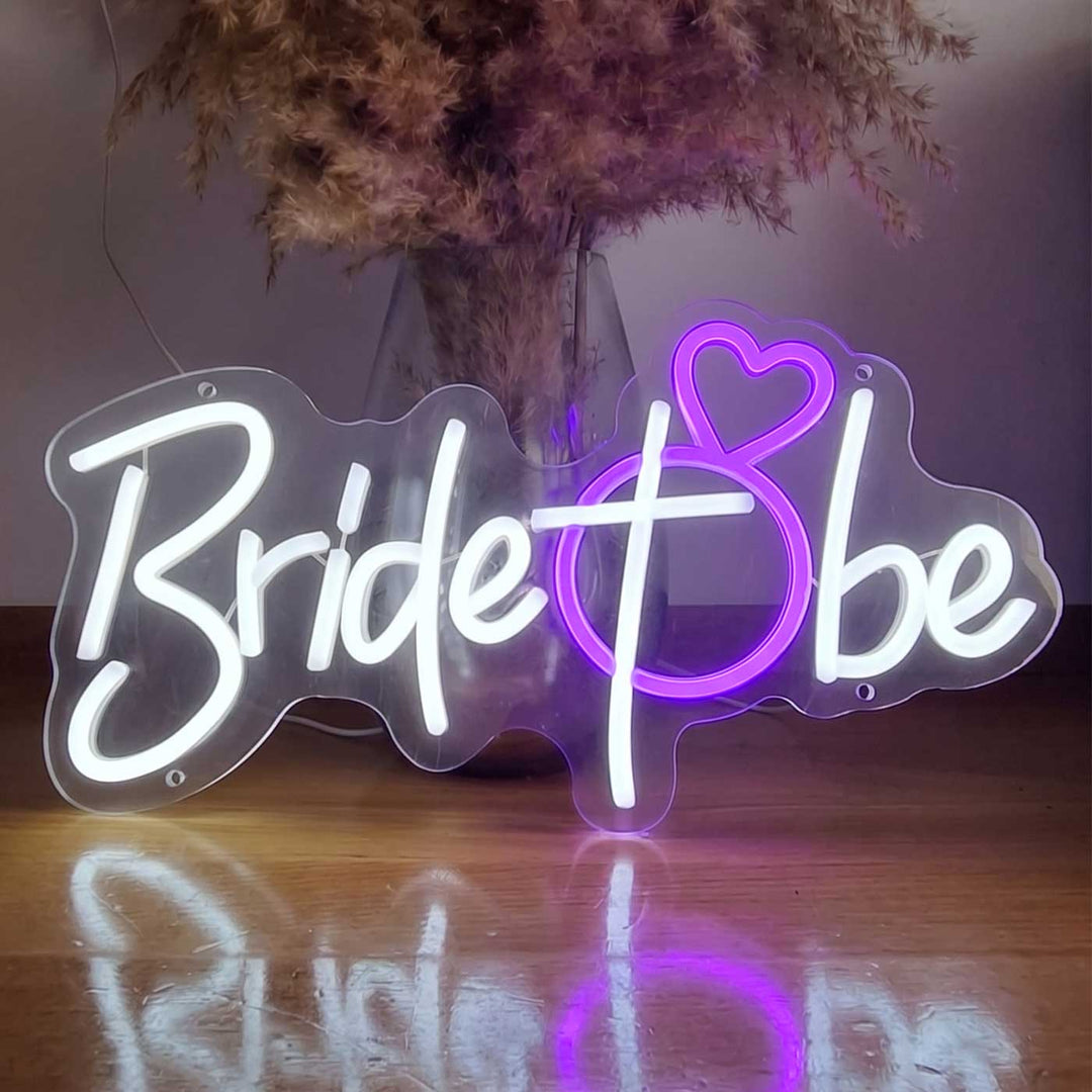 Bride To Be Handmade Neon Light Sign Board with Heart Motif for Bridal Shower