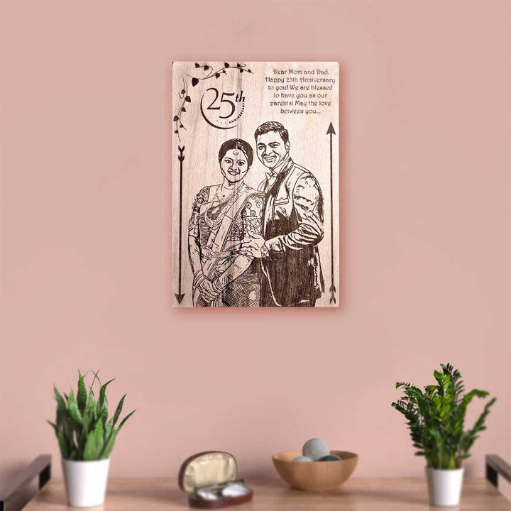 Photo Personalized Engraved Anniversary Wooden Decorative Plaque
