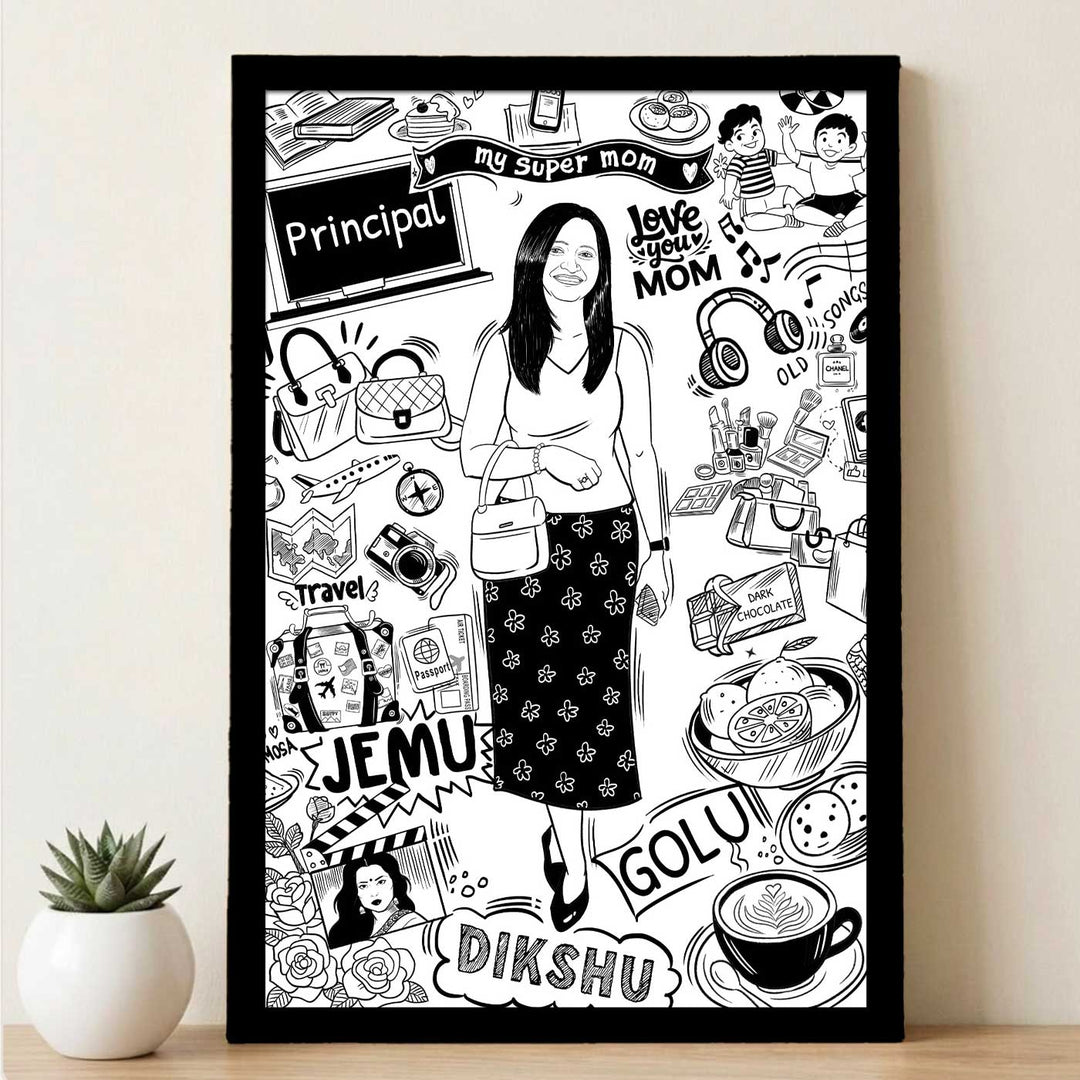 Personalized Doodle Portrait Frame