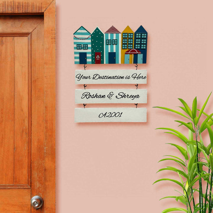 Personalized Miniature House Wooden Name Plate