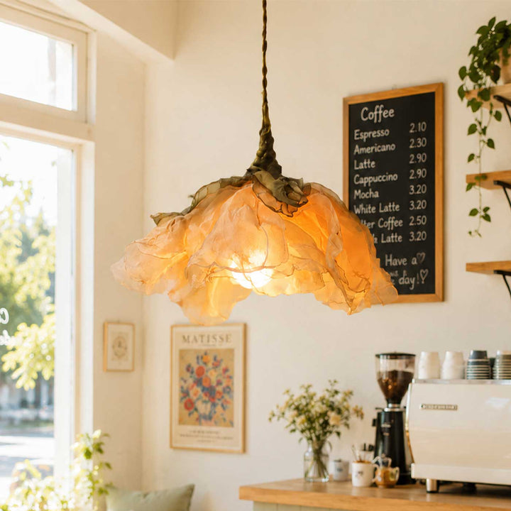 Elegant Organza Flower Hanging Lamp | Premium Statement Lighting