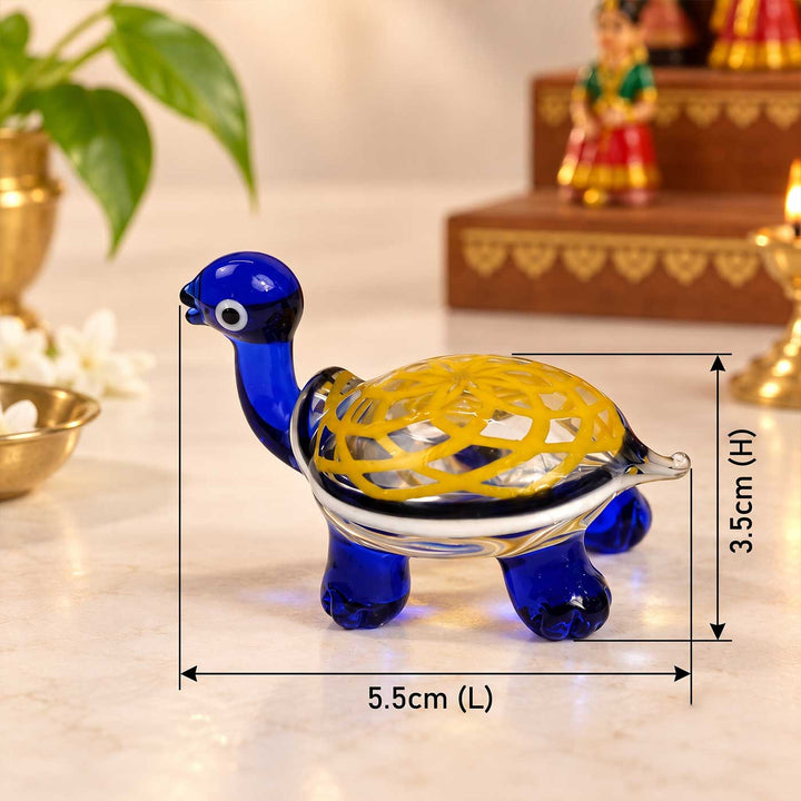 Set of 3 | Handmade Blown Glass Assorted Mini Turtle Figurine For Decor
