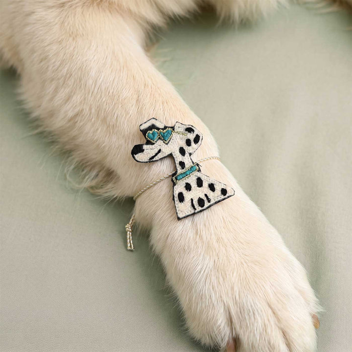 Handmade Thread Embroidered "Cool Dog" Reusable Rakhi Magnet For Brother