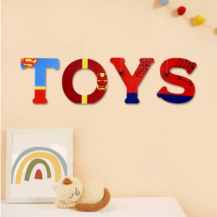 Handmade Spiderman Theme MDF Wood 3D Wall Letter For Kids - S