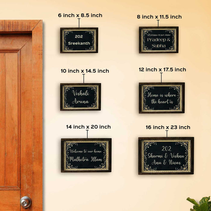 Ebony Blossom Personalized Resin Wooden Frame Name Plate