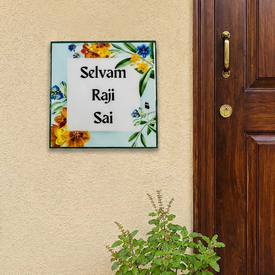 Personalized Flower Garden Theme Resin Name Plate