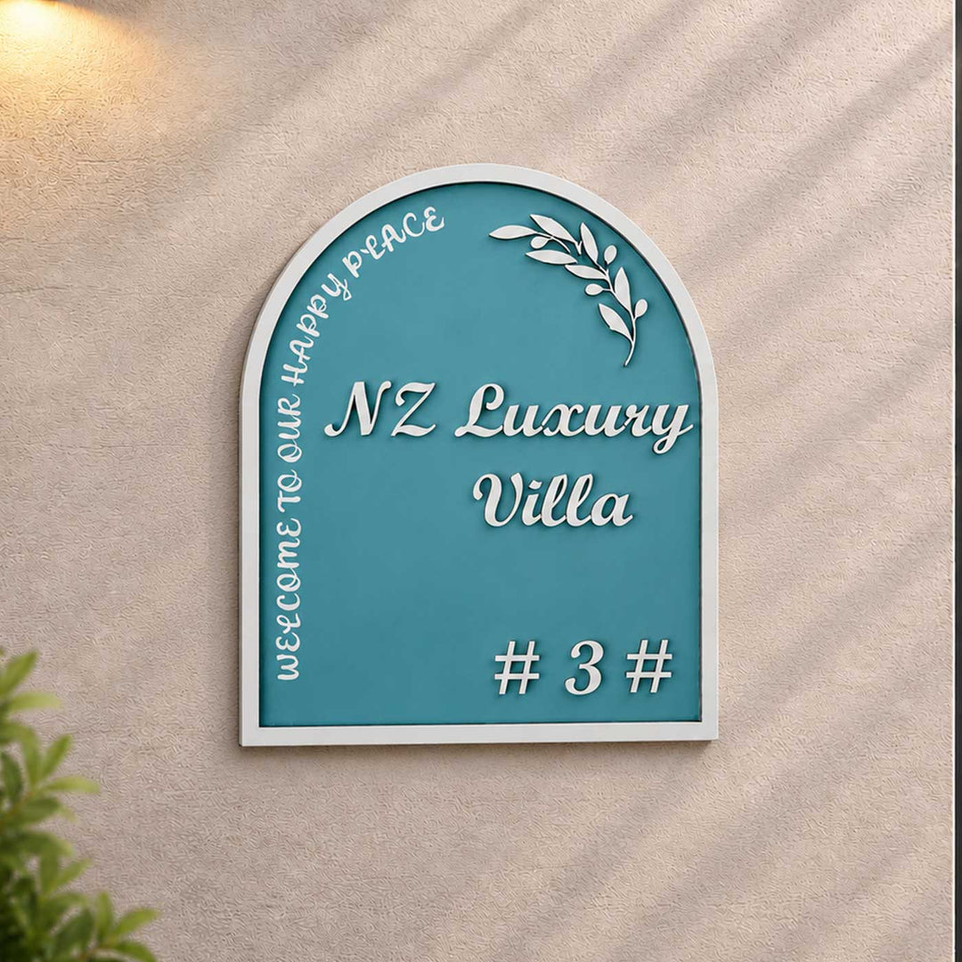 "Royale Luxe" Handcrafted Personalized Wooden Name Plate For Home