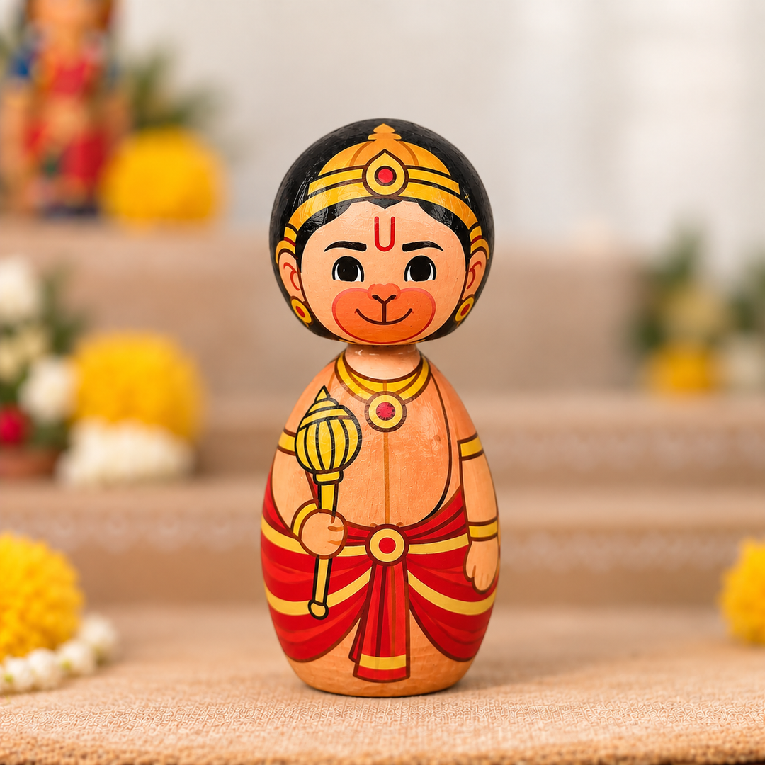 "Hanuman" Themed Wooden Doll For Golu/Festive Decor