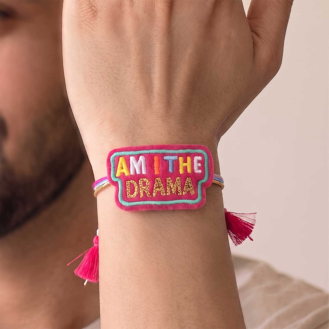 Handmade "Am I The Drama" Felt Rakhi For Brother