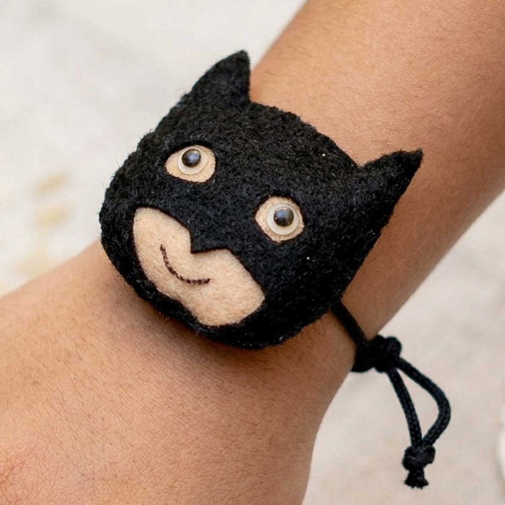 Handmade Batman Felt Kids Rakhi With Roli Chawal