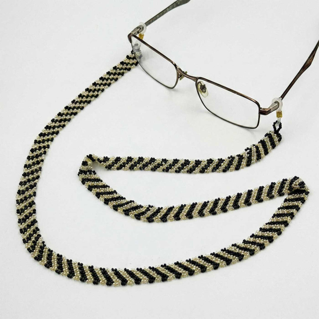 Handmade Beaded Green Lehariya Spectacle / Eye Glass Chain