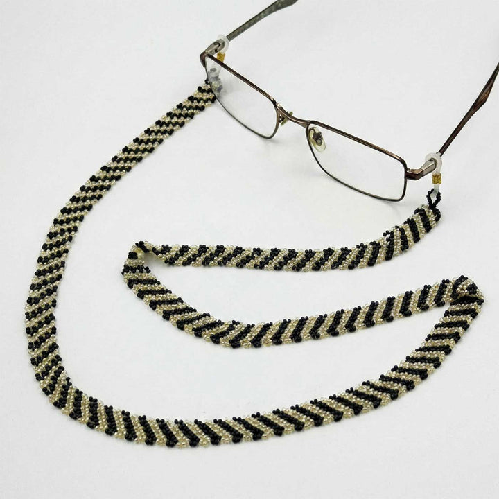 Handmade Beaded Green Lehariya Spectacle / Eye Glass Chain